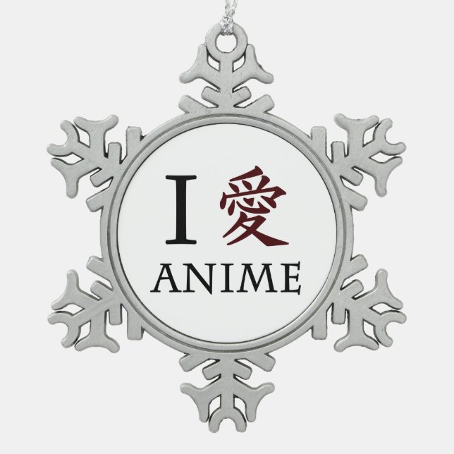 I LiebeAnime Schneeflocken Zinn-Ornament (Vorderseite)
