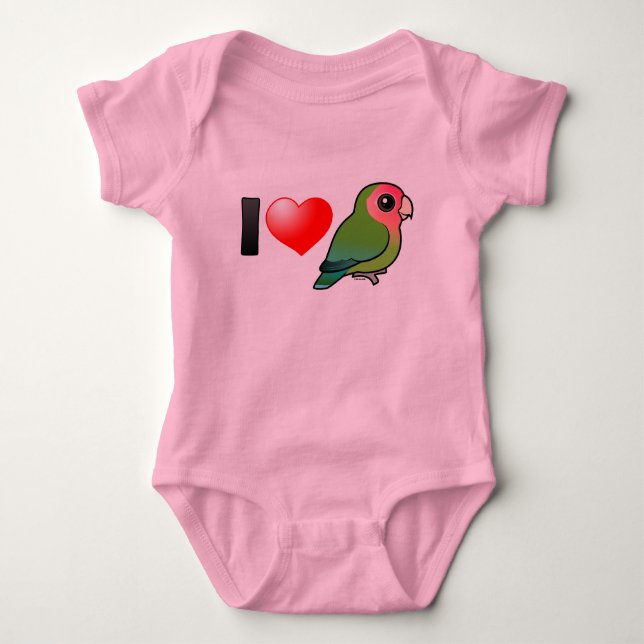 I Liebec$pfirsich-gesichtige Lovebirds Baby Strampler (Vorderseite)