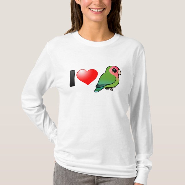 I Liebec$pfirsich-gesichtige Lovebirds T-Shirt (Vorderseite)