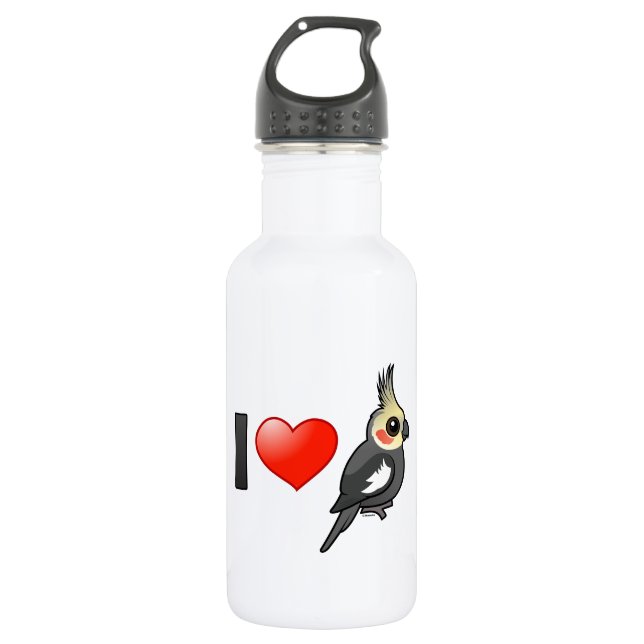 I LiebeCockatiels Edelstahlflasche (Vorderseite)