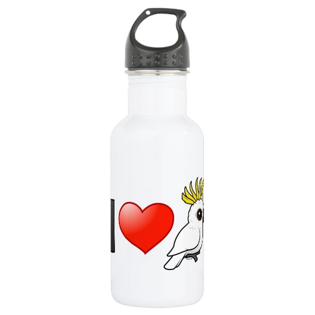 I LiebeCockatoos Schwefel-mit Haube Trinkflasche (Vorderseite)