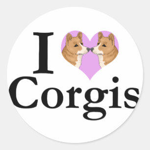 I LiebeCorgis Runder Aufkleber
