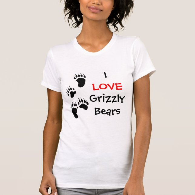 I LIEBEgrizzly-BÄREN T-Shirt (Vorderseite)