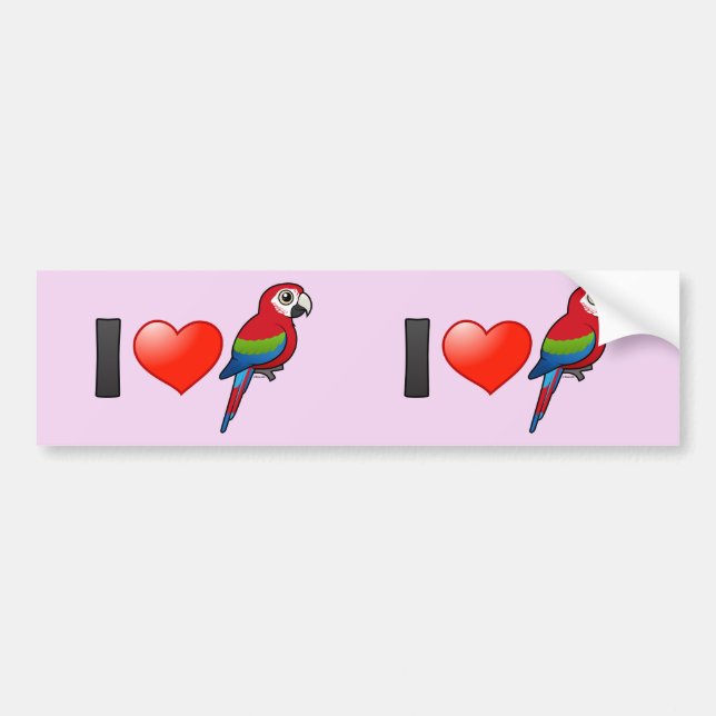 I Liebegrünflügelige Macaws Autoaufkleber (Vorne)