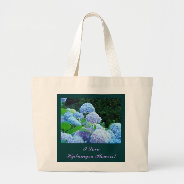 I Liebehydrangea-Blumen! Taschentaschen-Geschenke Jumbo Stoffbeutel (Vorne)