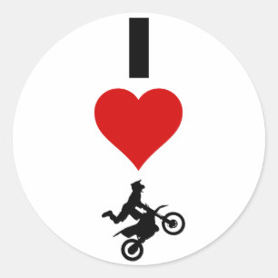 I LiebeMotocross (vertikal) Runder Aufkleber