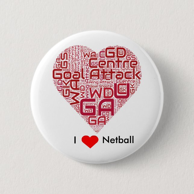 I Liebenetball-Wort-Kunst-Entwurf Button (Vorderseite)