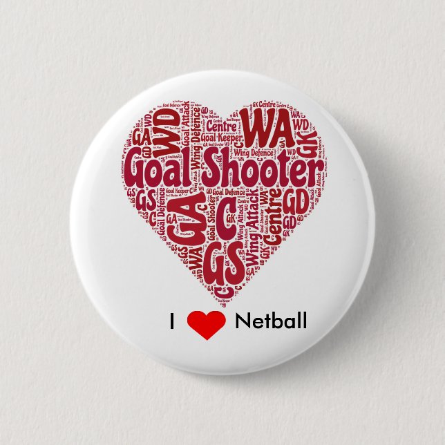 I Liebenetball-Wort-Kunst-Entwurf Button (Vorderseite)