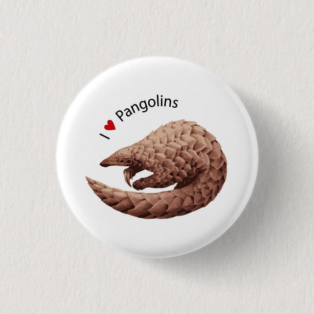 I Liebepangolins-Knopf Button (Vorderseite)