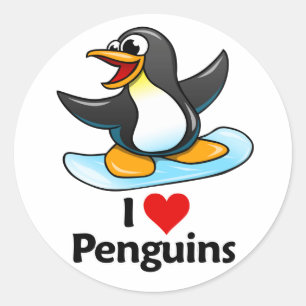 I LiebePenguins Runder Aufkleber