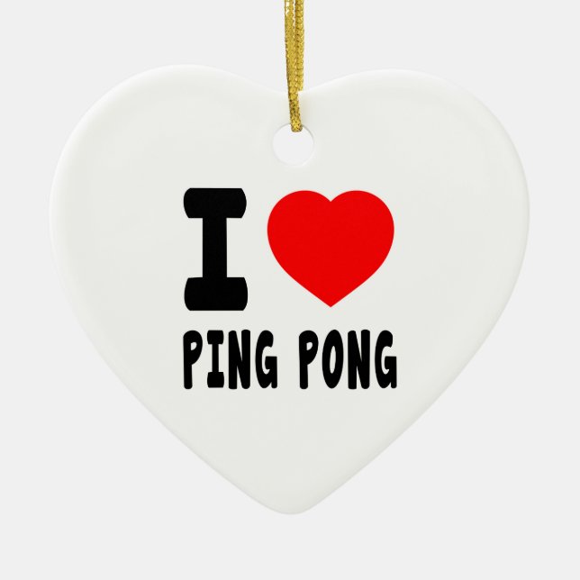 I LiebePing Pong Keramik Ornament (Vorne)