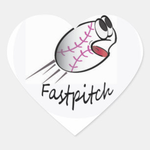 I LiebeSoftball Herz-Aufkleber