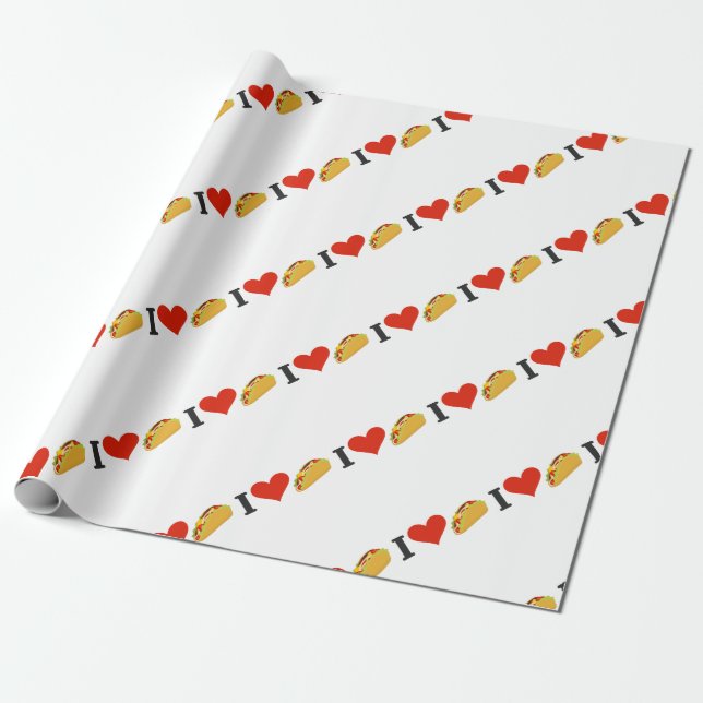 I LiebeTacos für Taco-Liebhaber Geschenkpapier (Ungerollt)
