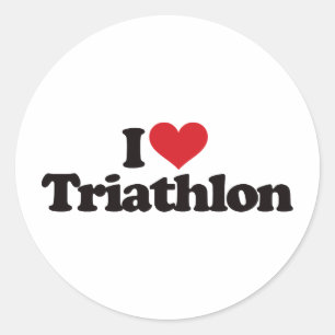 I LiebeTriathlon Runder Aufkleber