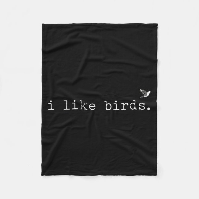 I Like Birds Funny Minimalist Birdwatching Introve Fleecedecke (Vorderseite)
