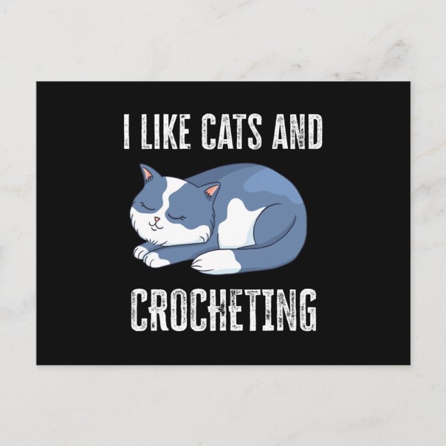 I like Cats and Crocheting Gift Postkarte (Vorderseite)