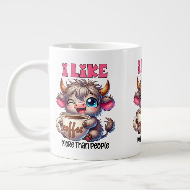 I Like Coffee More Than People  Jumbo-Tasse (Links)