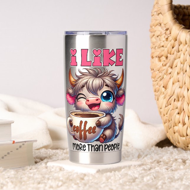 I Like Coffee More Than People  Thermobecher (Wohnzimmer (gedreht))