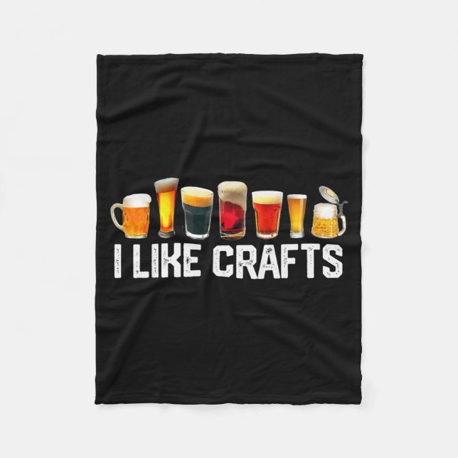 I Like Crafts Craft Beer Microbrew Hops Funny Gift Fleecedecke (Vorderseite)