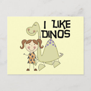 I LIke Dinos-GIrl Tshirts and Gifts Postkarte