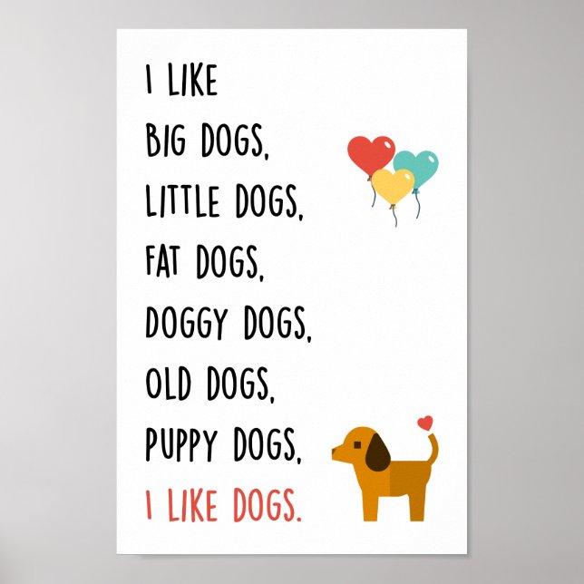 I like dogs Poster (Vorne)