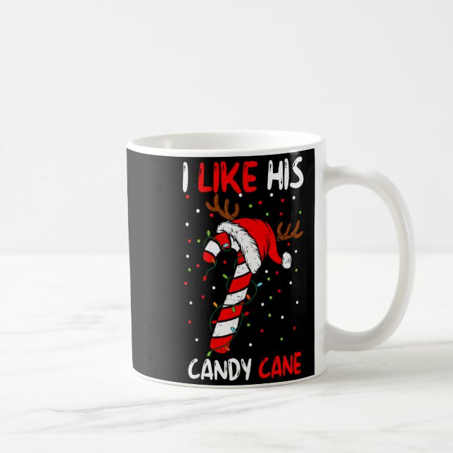 I Like His Candy Cane Couple Matching Christmas Me Kaffeetasse (Rechts)