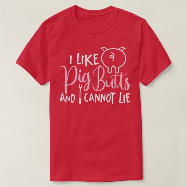 I like Pig Hinterns Grillen Grill Master Butcher29 T-Shirt (Design vorne)