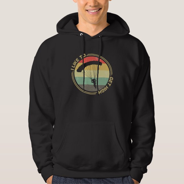 I Like To Get High Skydiver Parachute Hoodie (Vorderseite)