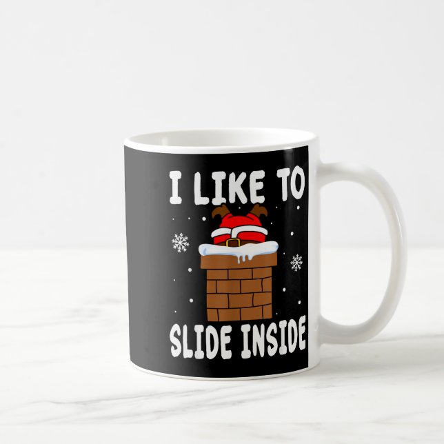 I Like To Slide Inside Funny Xmas Couple  Kaffeetasse (Rechts)