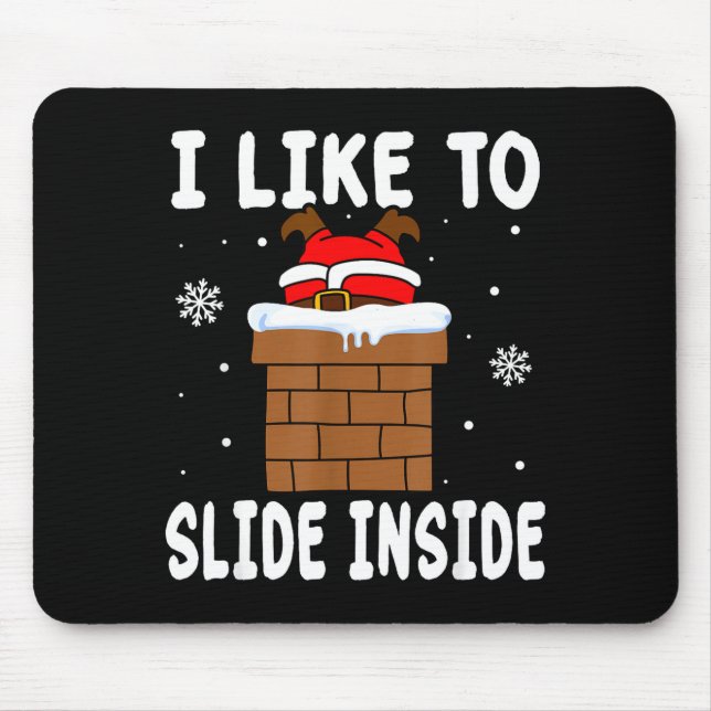 I Like To Slide Inside Funny Xmas Couple  Mousepad (Vorne)