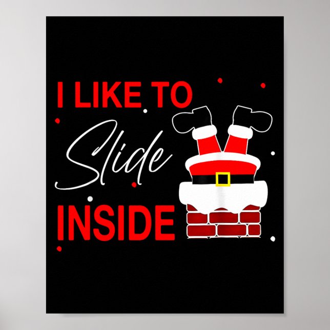 I Like To Slide Inside Funny Xmas Couple Unhinge P Poster (Vorne)