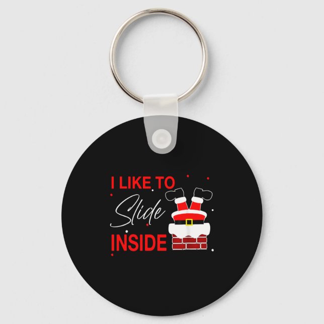 I Like To Slide Inside Funny Xmas Couple Unhinge P Schlüsselanhänger (Vorderseite)