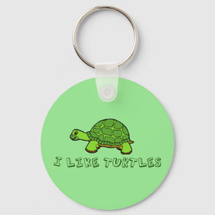 I Like Turtles Cute Green Schlüsselanhänger