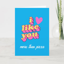 I LIKE YOU MORE THAN GREETING CARD (pink heart) Karte