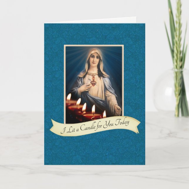I LIT EIN KERZE FÜR SIE HEUTE TADELLOSE MARY KARTE (Vorderseite)