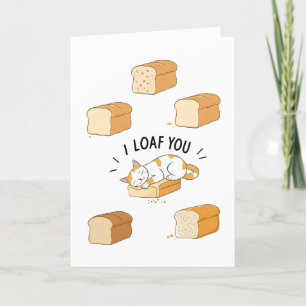 I Loaaf You Cat Liebe Anniversary Card Dankeskarte