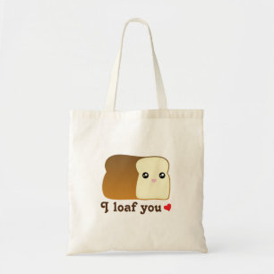 I Loaf You Kawaii Brot Funny Cartoon Food Puff Tragetasche
