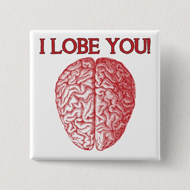I Lobe You Geek Nerd Liebe Funny Button Abzeichen  (Vorderseite)