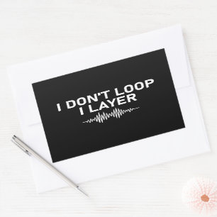 I Loop I Layer Minimal Music V2 Rechteckiger Aufkleber