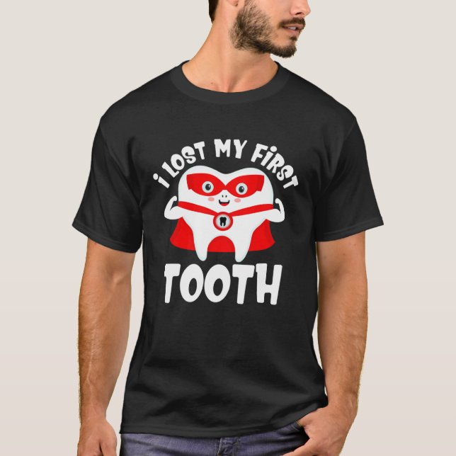 I Lost My First Tooth Kids Dentist Baby Teeth Gran T-Shirt (Vorderseite)