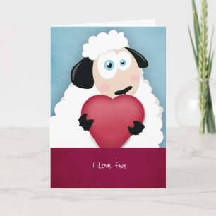 I Lote Ewe mignonne Valentine Sheep Cartes