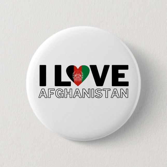 I LOVE AFGHANISTAN - For real Afghans! Button (Vorderseite)