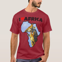 I Love Africa Wildlife Map Giraffe Cuddles T-Shirt