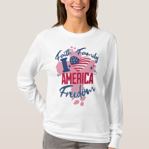 I Love America 4 juillet T-shirt féminin