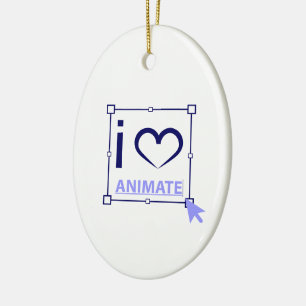 I Love Animate Keramik Ornament