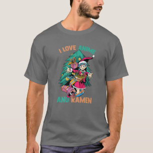 I Love Anime and Ramen - Kawaii Christmas Girl - O T-Shirt