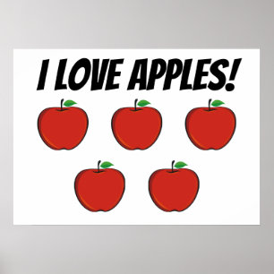 I Love Apples (5 apple) Poster