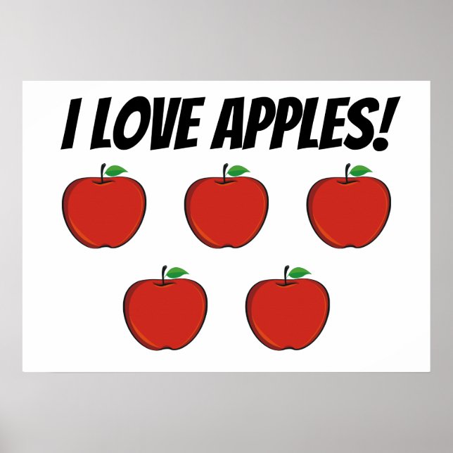 I Love Apples (5 apple) Poster (Vorne)