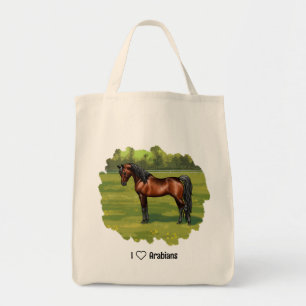 I Love Arabians Dark Bay Horse Tragetasche