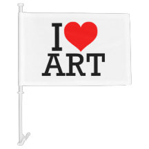 I Love Art Voiture Drapeau